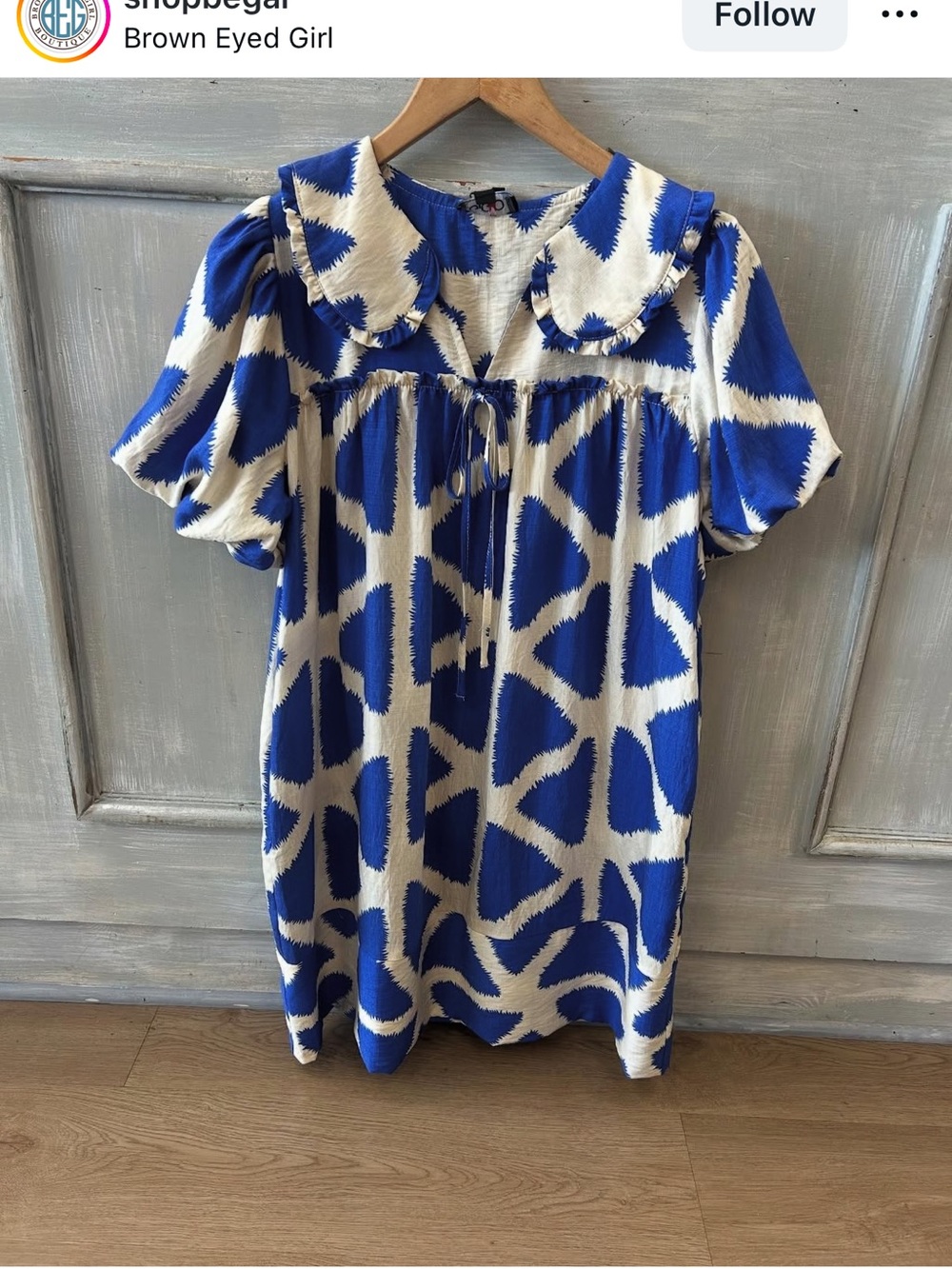 Blue & White 4th of July Midi Dress with pockets - Picture 2 of 9